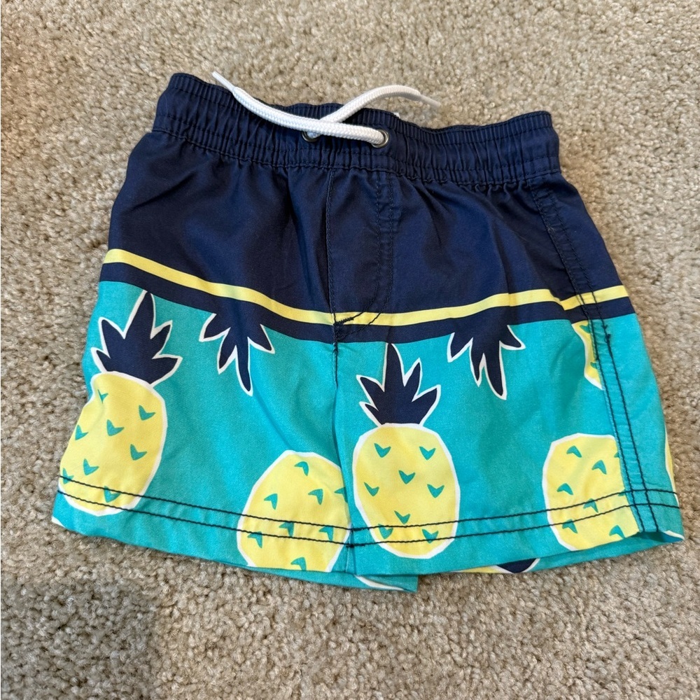 Carter's Teal and Navy Pineapple Rash Guard Swim Set - Picture 5 of 5